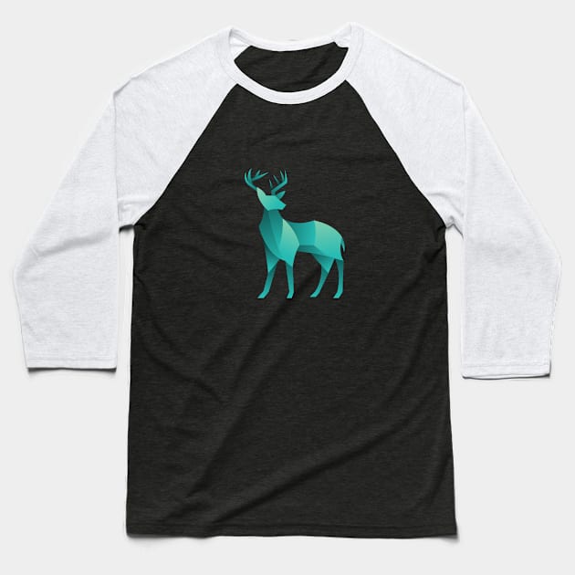 geometric deer Baseball T-Shirt by Aksa Inov